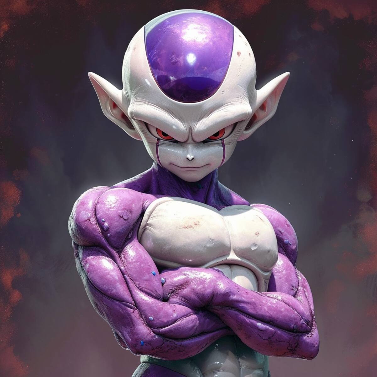 La inteligencia artificial de Midjourney ha imaginado a Freeza de manera única, retratándolo como un musculoso guerrero imponente.