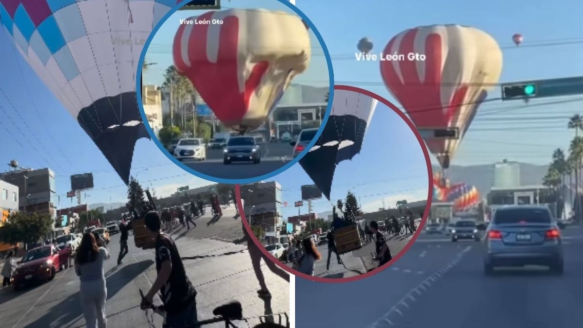 Inusual aterrizaje de globos en vías públicas de León, Guanajuato, durante Festival Internacional del Globo