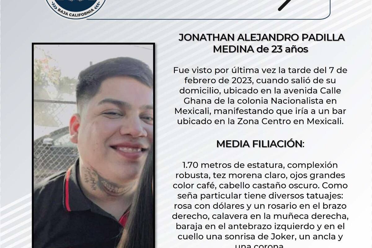 Solicitan apoyo para localizar a Jonathan Alejandro Padilla Medina
