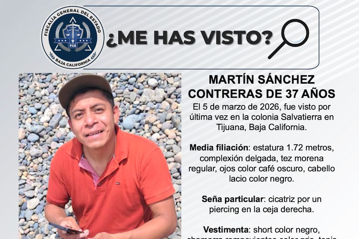 Se busca a Martín Sánchez Contreras de 37 años