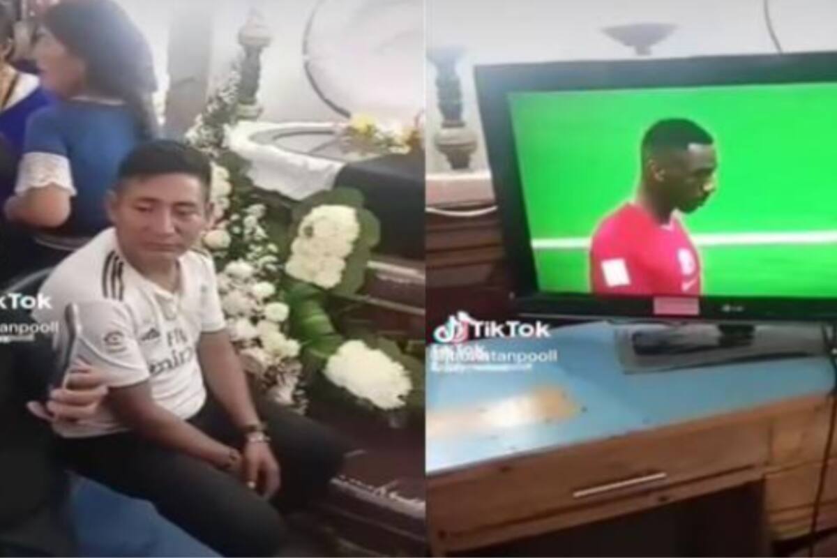 VIDEO: ¡En pleno velorio! Se pusieron a ver un partido del Mundial Qatar 2022