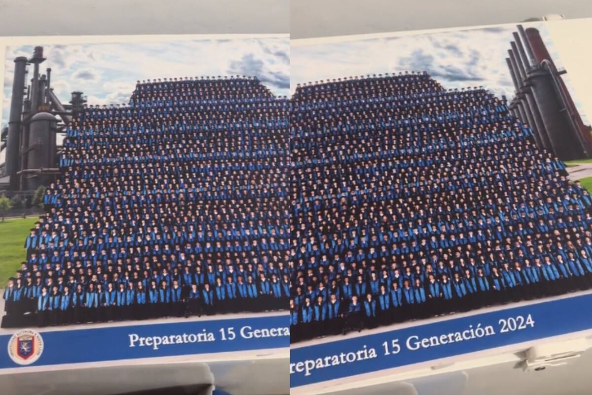 En TikTok se vuelve viral esta fotografía de egresados de la preparatoria por su mala edición