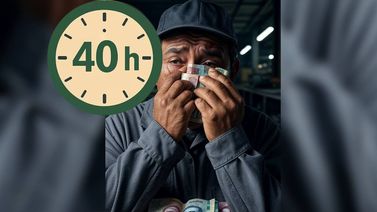 Vuelven a especular en foro sobre la jornada de 40 horas en México sobre sí la reducción de horas también implica el salario; diputado Pedro Haces busca "balance". | Imagen hecha con Grok.