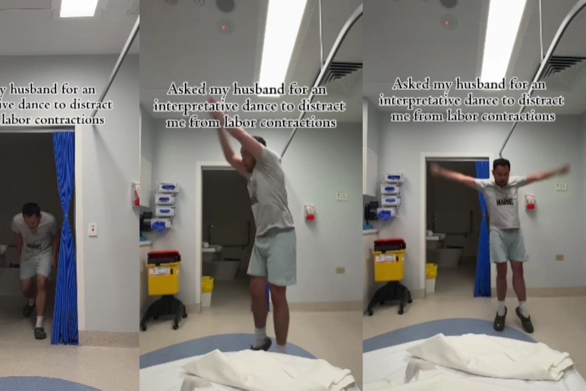 “Le pedí un baile para distraerme y me dio esto”: Esposo realiza animada coreografía en la sala de partos para entretener a su mujer con contracciones
