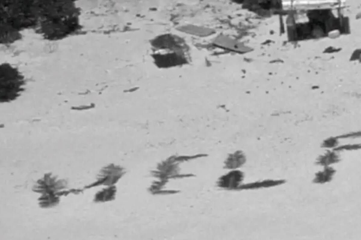 Rescatan a tres náufragos que escribieron “Help” en una isla desierta