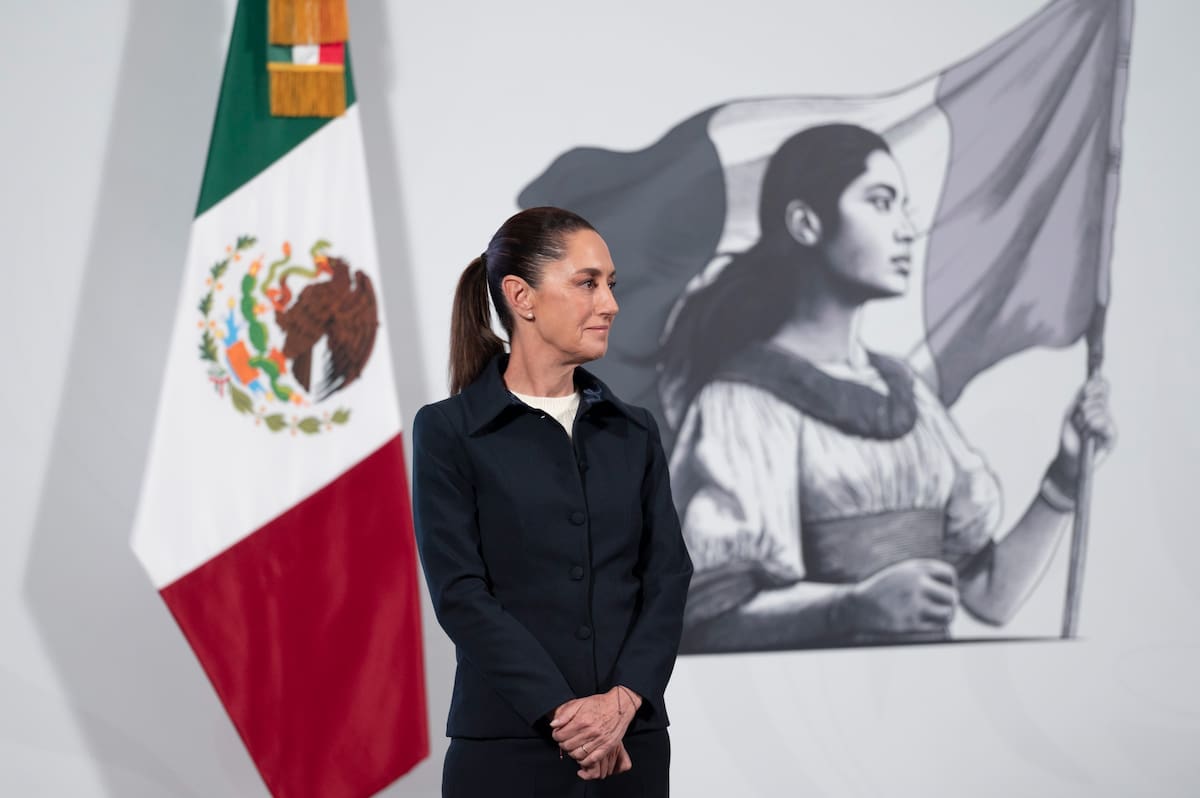 La presidenta Claudia Sheinbaum en su "Conferencia del Pueblo" del 1 de julio del 2025. | Crédito: Presidencia