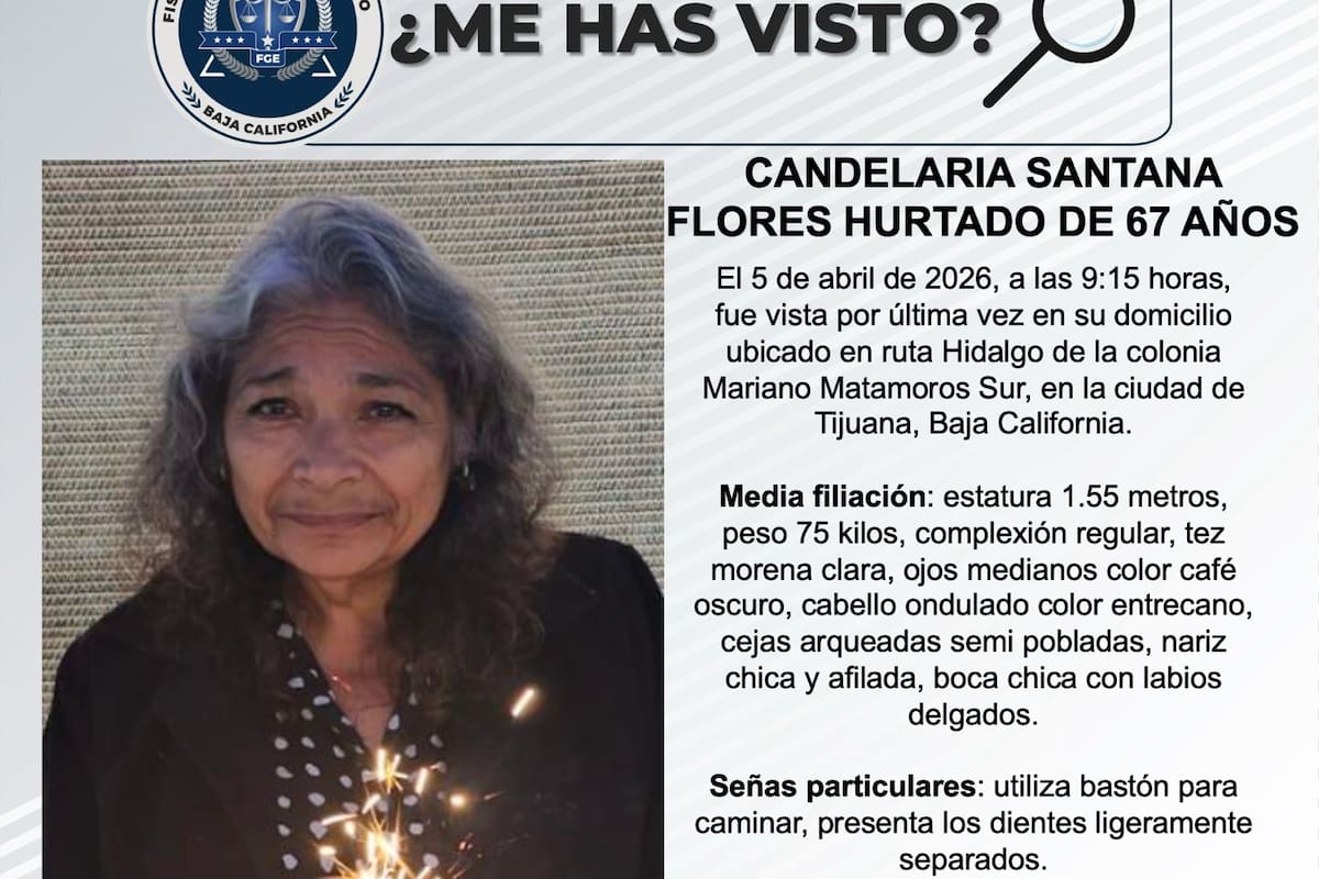 Se busca a Candelaria Santana Flores Hurtado de 67 años