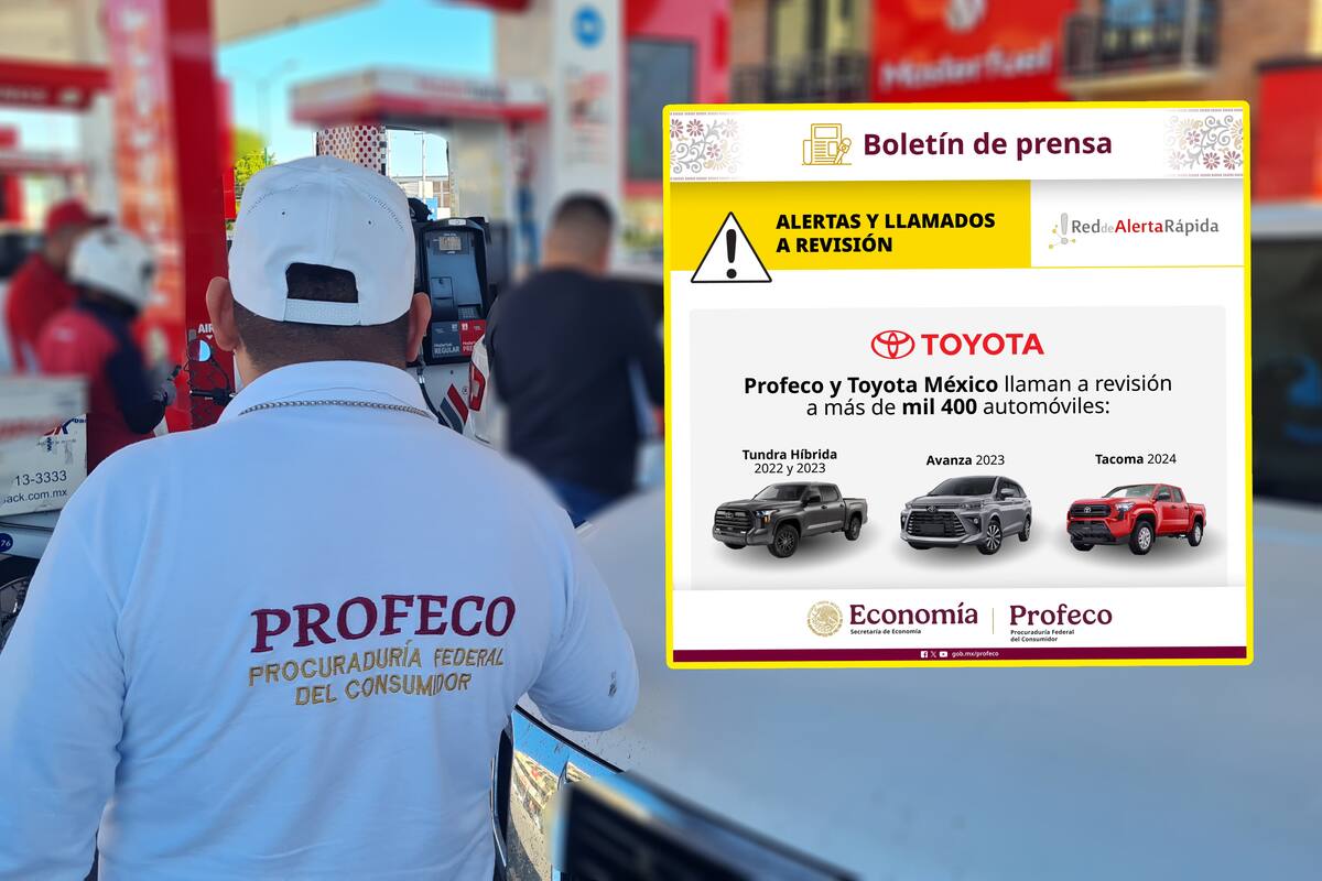 Profeco y Toyota México llaman a revisión a más de 1,400 autos de tres modelos