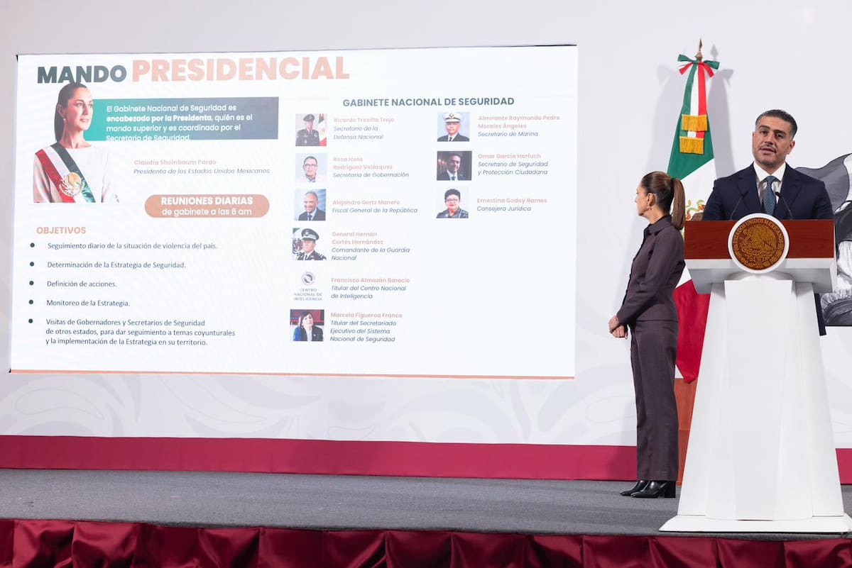 Sheinbaum destaca reducción de 32% en homicidio doloso en el País. | Crédito: Presidencia