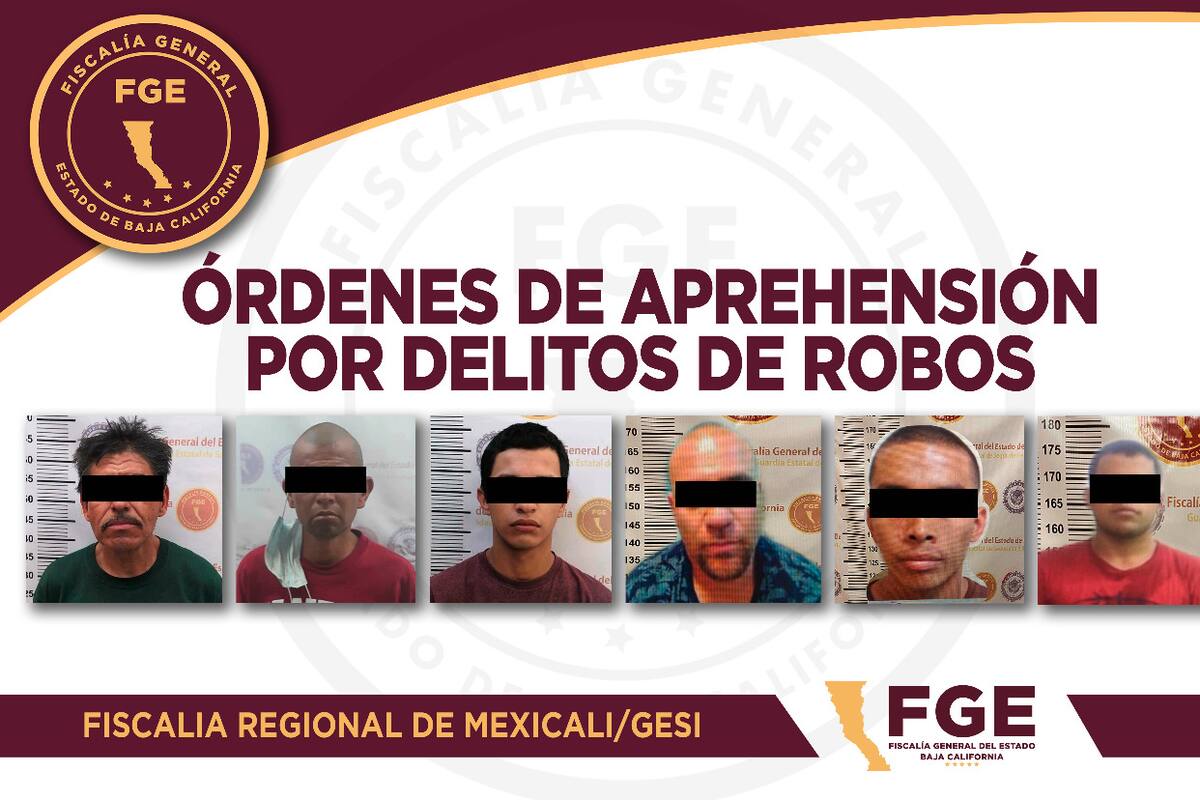 Cumplimentan seis órdenes de aprehensión por robos