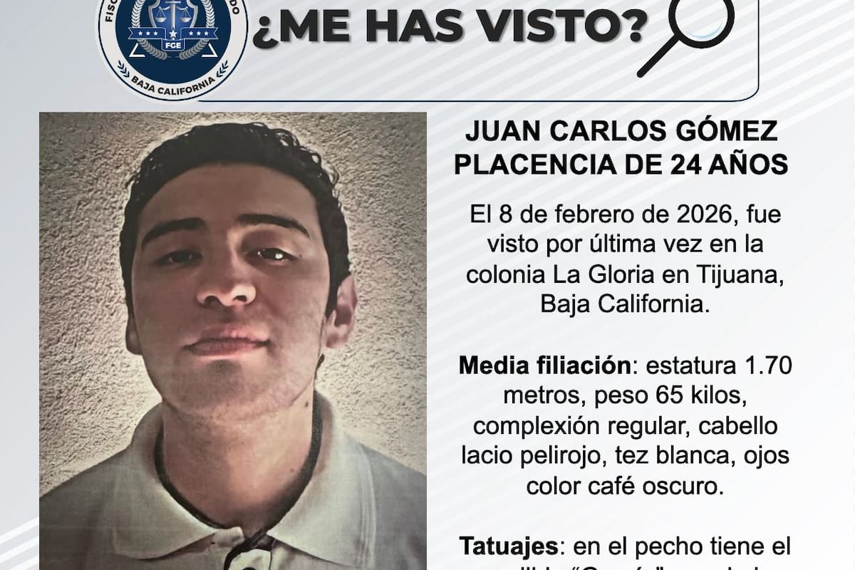Se busca a Juan Carlos Gómez Placencia de 24 años