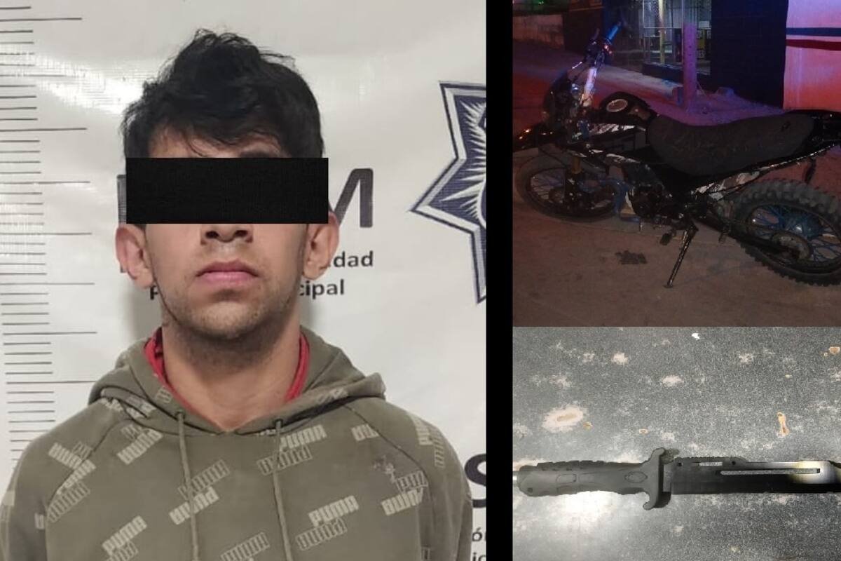 Arrestan a motociclista armado con un cuchillo en Praderas del Sol