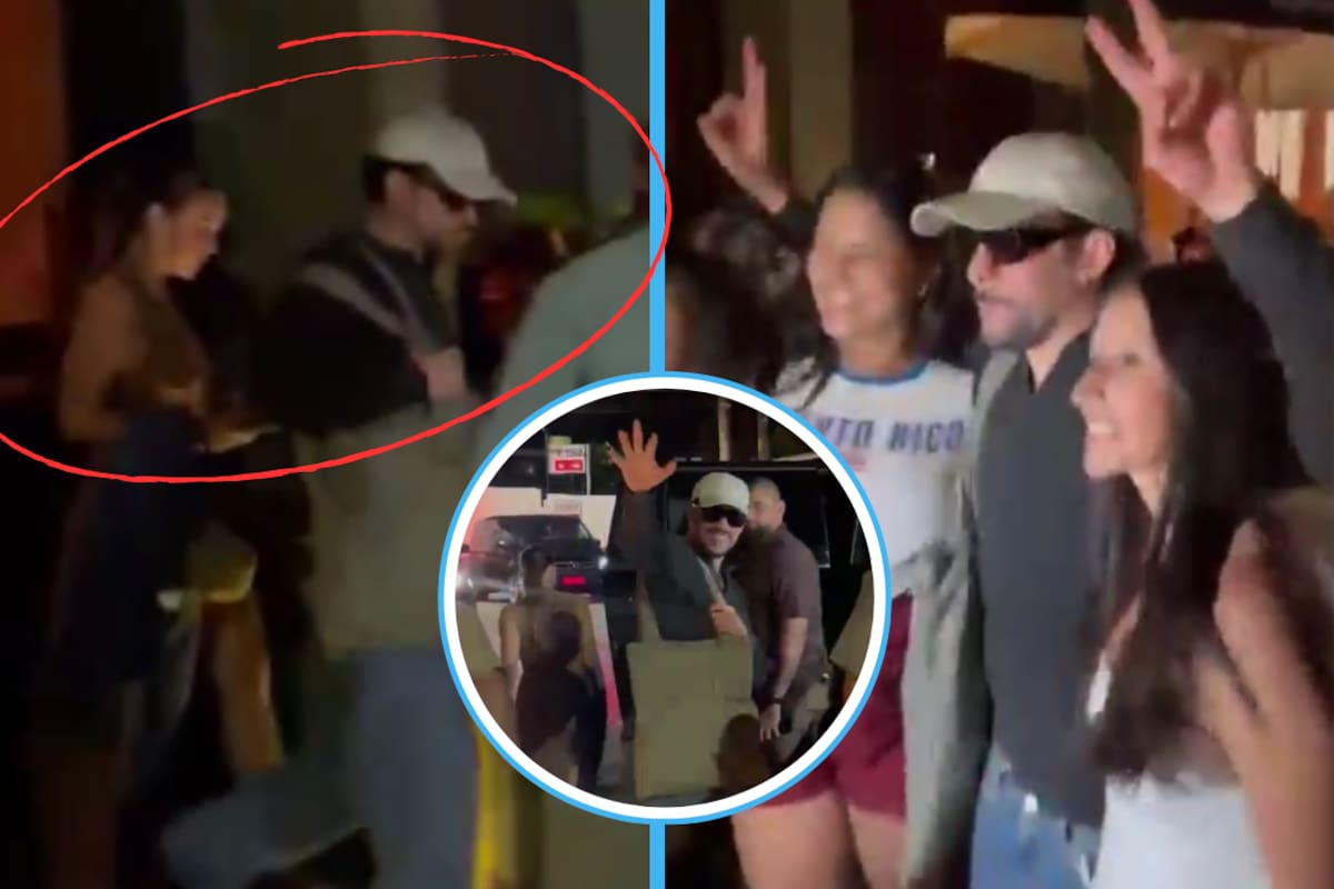 Video | Bad Bunny y Gabriela Berlingeri son captados saliendo de restaurante en São Paulo; el cantante posa con fans