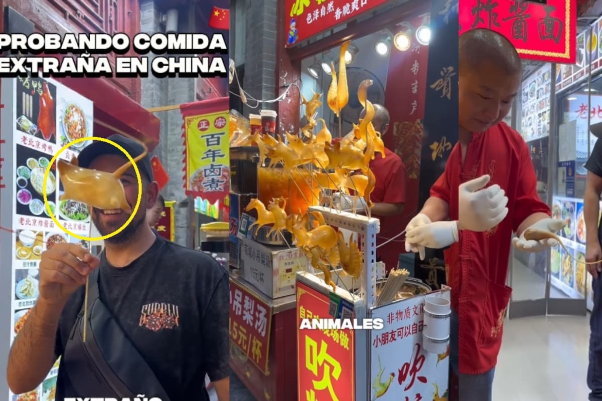 “Están hechos de azúcar inflada”: turista muestra cómo en un puestito callejero en China puedes crear dulces con el animal de tu año