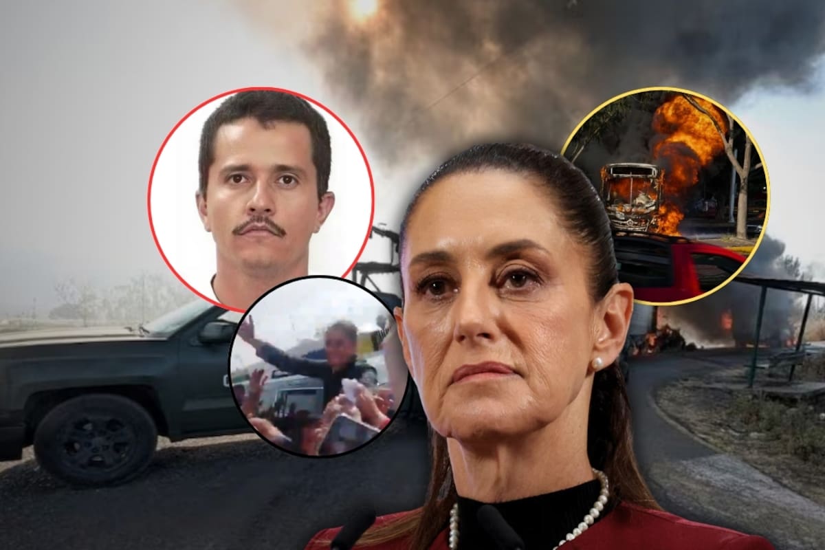 Tras el abatimiento de “El Mencho”, Claudia Sheinbaum se negó a dar declaraciones y dijo que el Gabinete de Seguridad informará los detalles, mientras continúan los bloqueos e incendios en varios estados del país