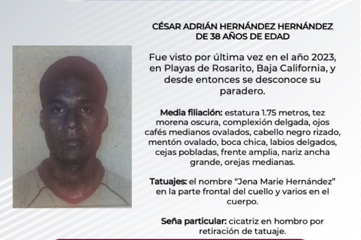 Se busca a César Adrián Hernández Hernández de 38 años