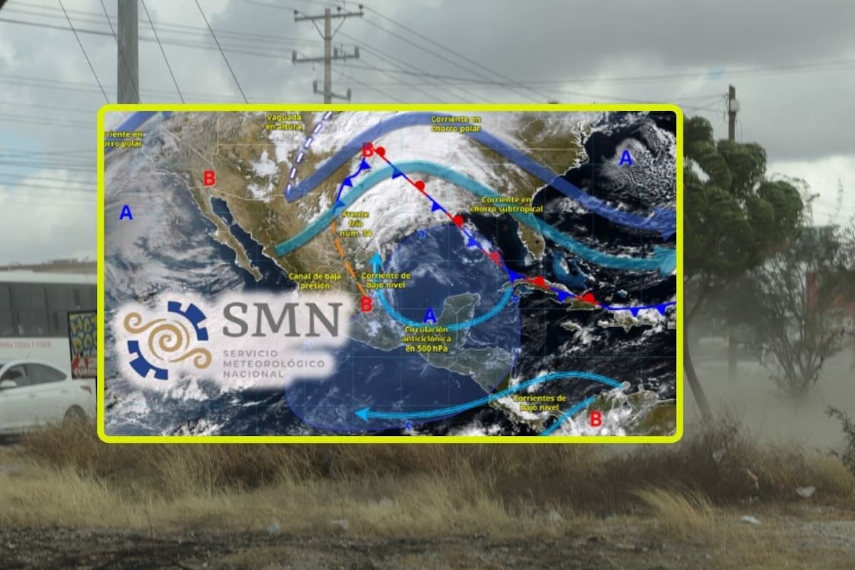SMN advierte por nuevo frente frío y corrientes en chorro que afectarán estas ciudades mañana lunes y martes con lluvias, rachas de hasta 80 km/h, posible nevada y heladas de -5°C al Norte