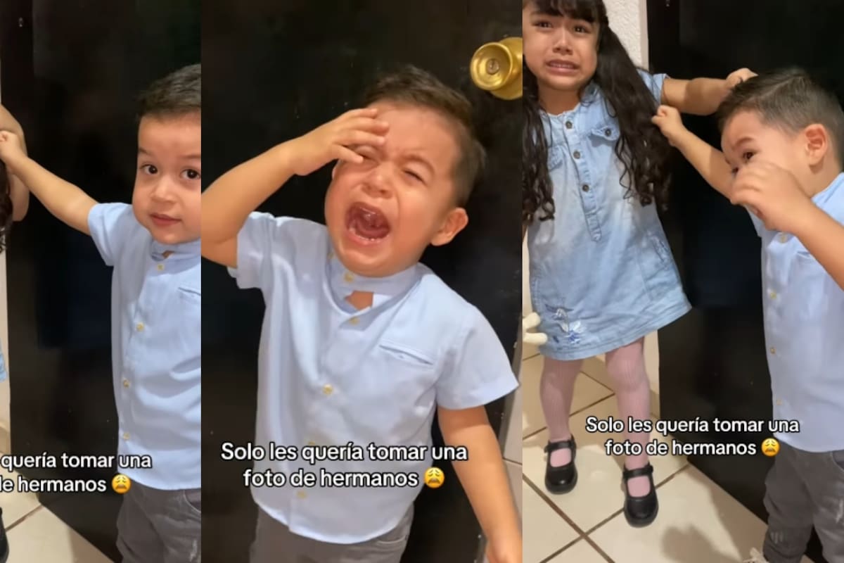 “El niño empezo, que se aguante.”:Madre le pide a sus hijos una foto pero termina en fuerte pelea y jalones de pelos