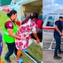 Helicóptero de la Policía rescata a mujer en Aquinavo, Sonora, tras quedar comunidad incomunicada por crecientes de ríos