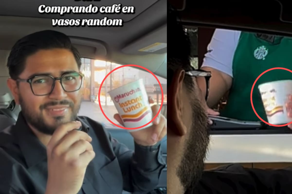 Hombre va a Starbucks y pide que le sirvan el café en vaso de Maruchan