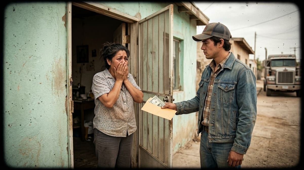 El joven conductor se dirigió al nuevo domicilio y tocó la puerta. Una señora salió a recibirlo l Foto genera con IA