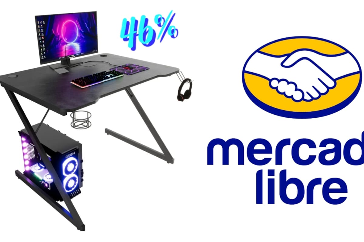 Oferta Mercado Libre: escritorio gamer multifuncional con 46% de descuento