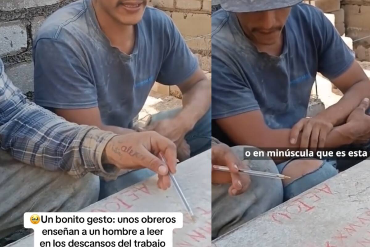Albañil conmueve en redes al usar su tiempo libre para aprender a leer y escribir
