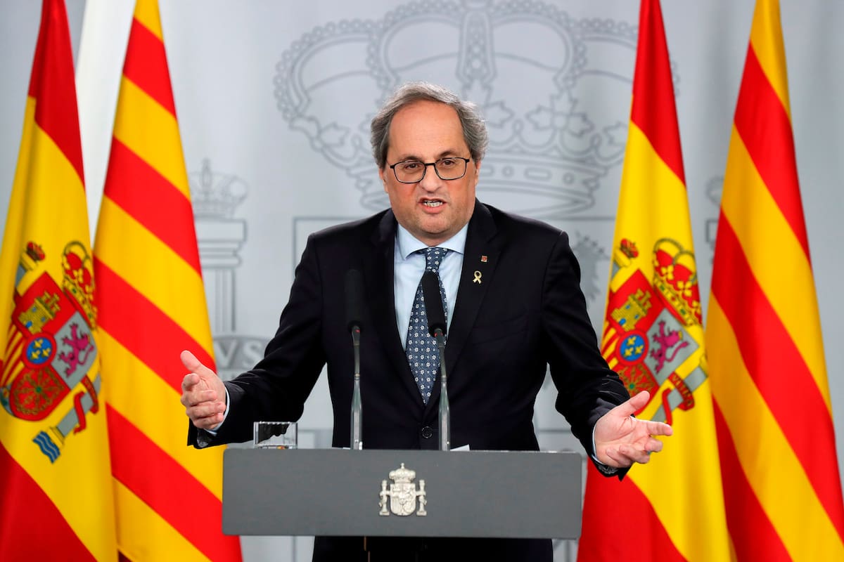 Quim Torra, presidente de Cataluña, región conocida principalmente por Barcelona y que intentó independizarse de España. EFE/Kiko Huesca/Archivo