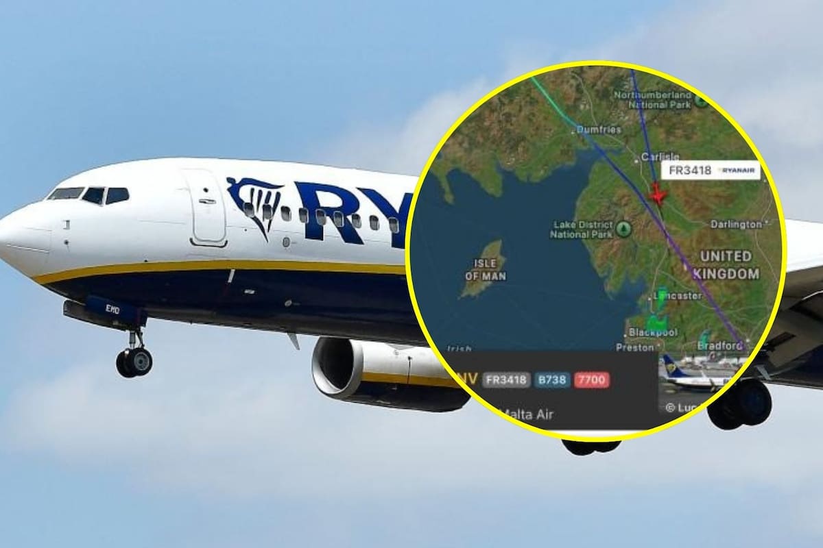 Avión de Ryanair realiza aterrizaje de emergencia tras quedarse a minutos de agotar su combustible