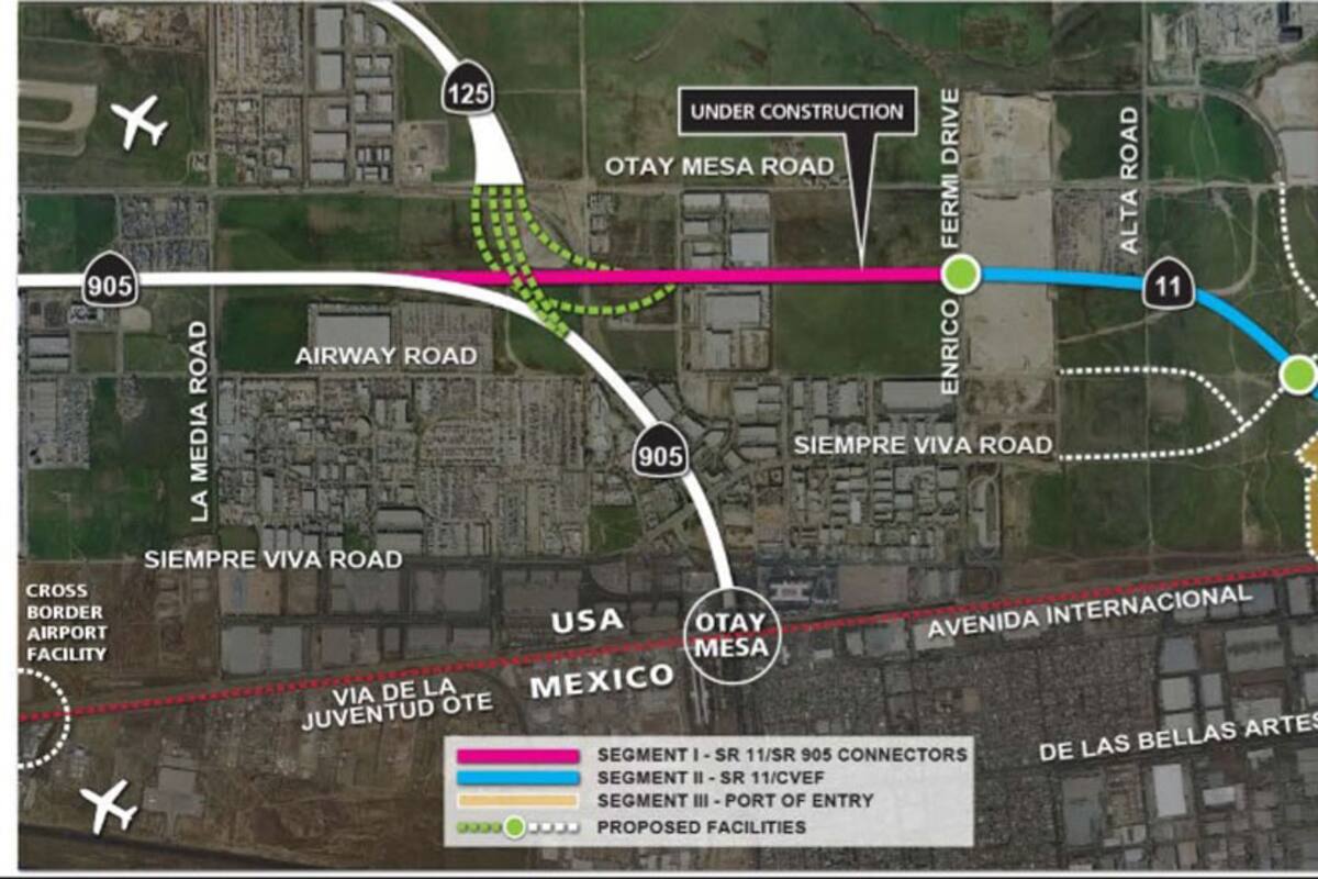 Garita de Otay II: Pese a retrasos EU mantiene que estará en 2026, afirma SEI