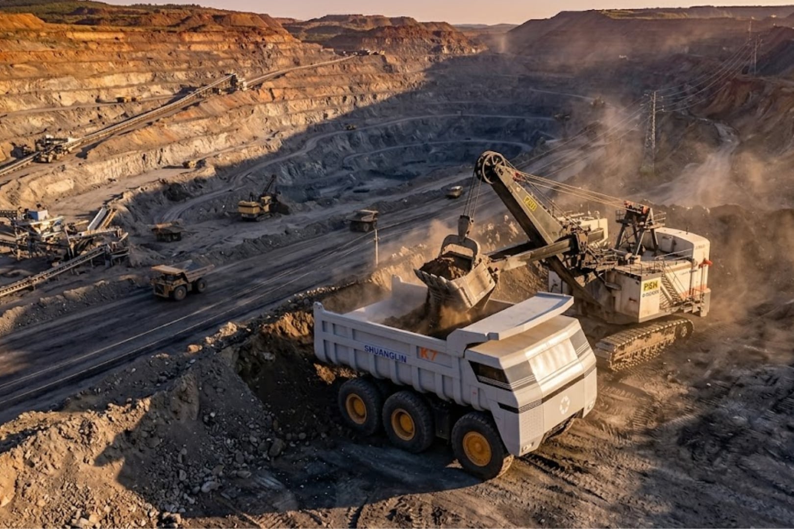 El vehículo fue creado por el Grupo Shuanglin junto a la Universidad de Tsinghua como parte de la apuesta de China por la automatización de la industria pesada y la minería del futuro. Foto: Ilustrativa