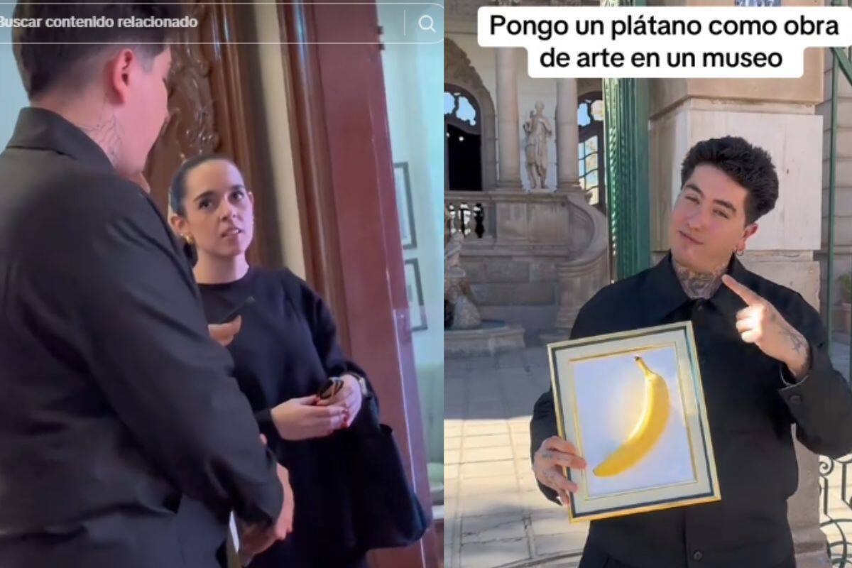 “Es muy profundo”: Influencer pone un plátano como obra de arte en un museo