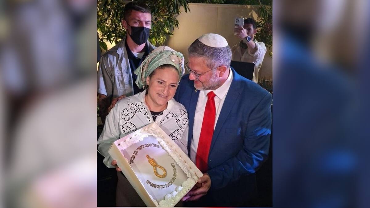 El ministro israelí Itamar Ben-Gvir celebró su cumpleaños 50 con un pastel decorado con una soga dorada y la frase “a veces los sueños se hacen realidad”, semanas después de que el Parlamento israelí aprobó una ley que permite la pena de muerte para palestinos
