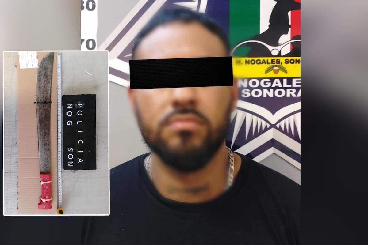 Detenido por portación de machete en vía pública en Nogales