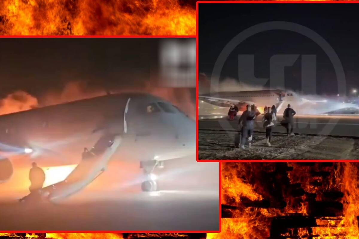 ¡Momentos de angustia! Video capta el incendio de un avión ruso con pasajeros a bordo en Turquía