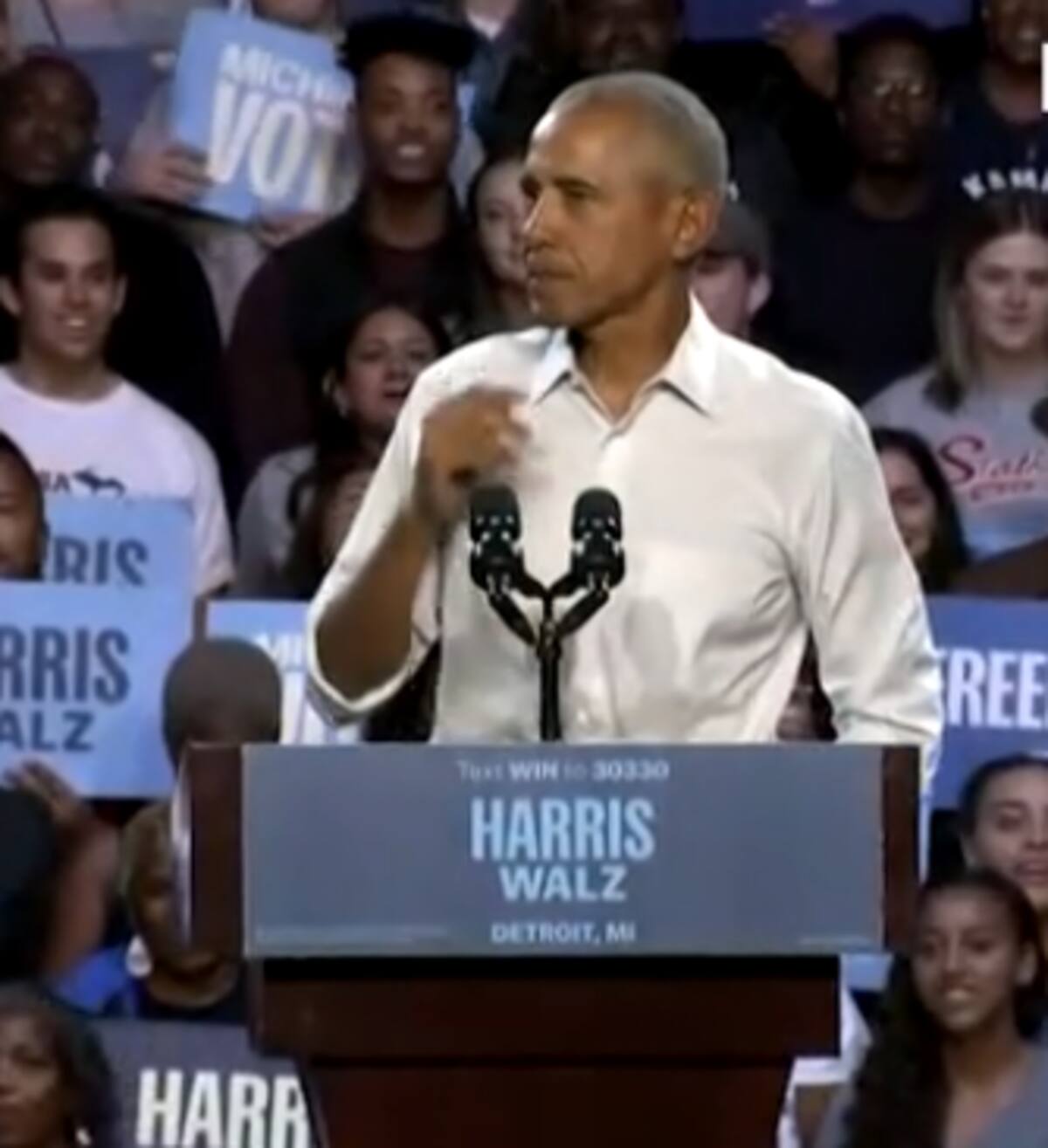 Obama rapea “Lose Yourself” de Eminen en un mitin en Detroit. / Washington Post.
