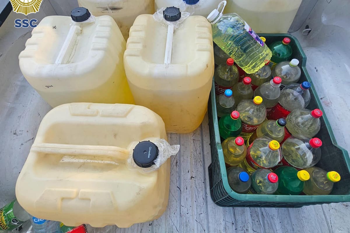 Detienen a mujer que vendía gasolina en botellas de soda