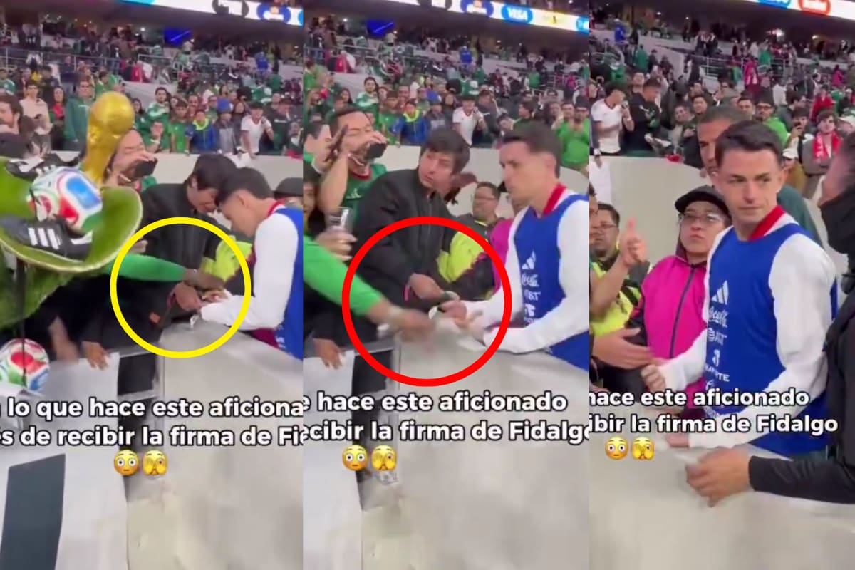 VIDEO: Aficionado mexicano le arrebata plumón a Álvaro Fidalgo por querer firmarle a otras personas