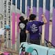 Mujeres buscadoras realizan acción en el muro fronterizo de Playas de Tijuana