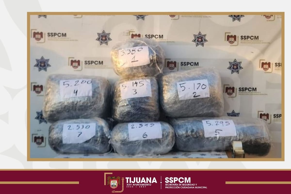 Aseguran más de 29 kilos de marihuana abandonados en Playas de Tijuana