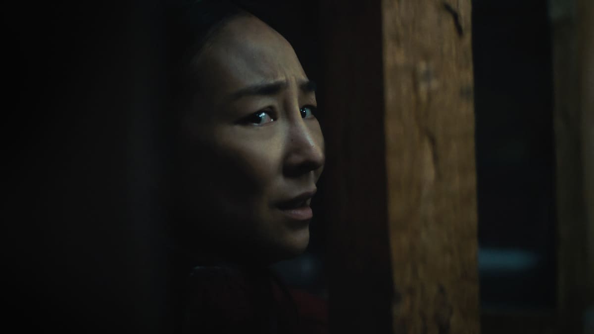 Greta Lee interpreta a Ann, la madre de la familia que queda atrapada dentro de su casa. | Foto: Netflix Tudum