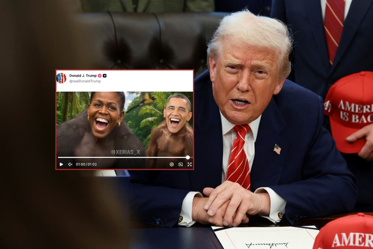 Trump compartió un video que muestra a Barack y Michelle Obama como simios y la Casa Blanca lo justificó como “meme”
