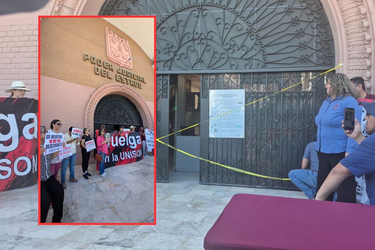 Staus realiza cierre simbólico del Poder Judicial en Hermosillo para exigir atención a sus demandas