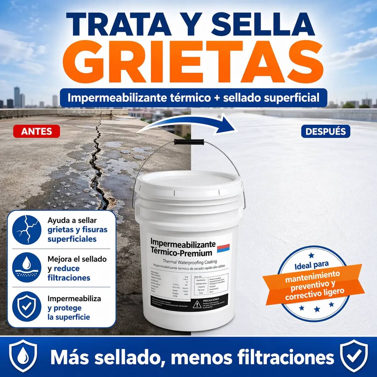 Impermeabilizante premium térmico de 19 litros | Mercado Libre