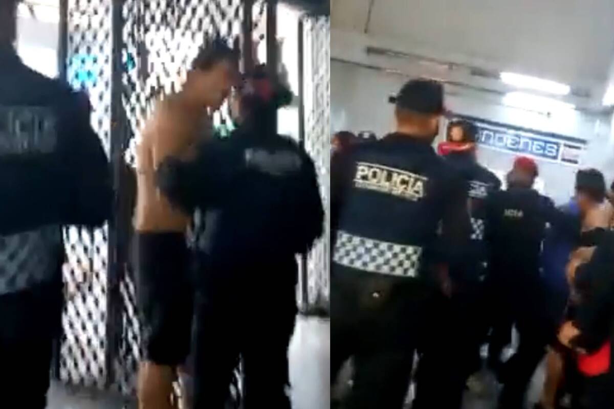 VIDEO: Captan riña entre oficiales y usuarios en la estación del metro San Antonio Abad, en CDMX; hay un detenido