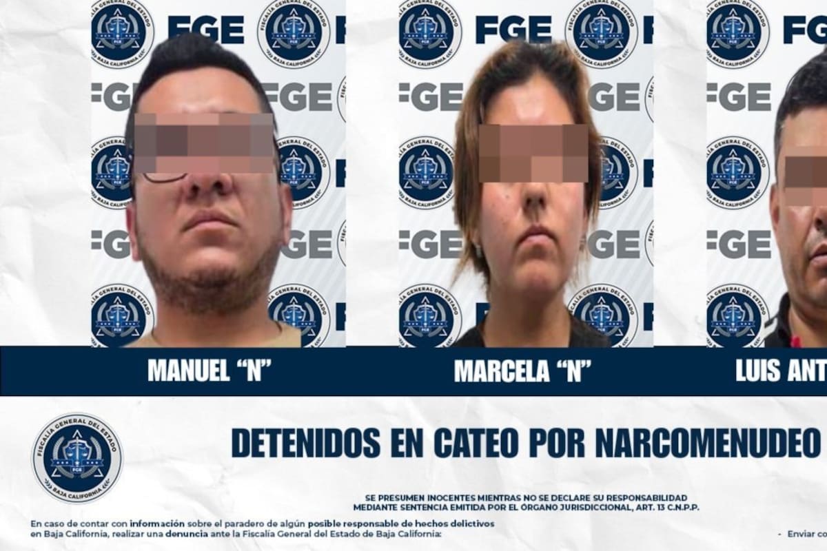 Detienen a tres personas durante cateo por narcomenudeo