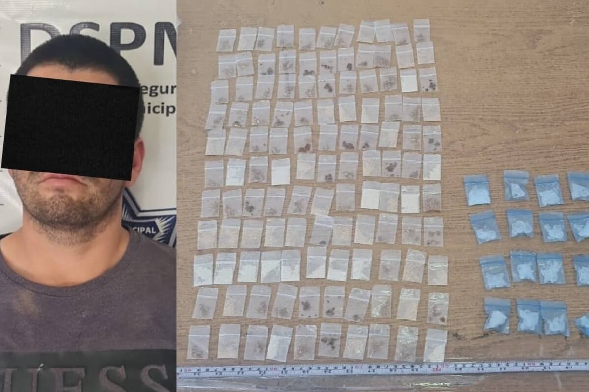 Detienen a hombre con metanfetamina y heroína en Villas del Valle
