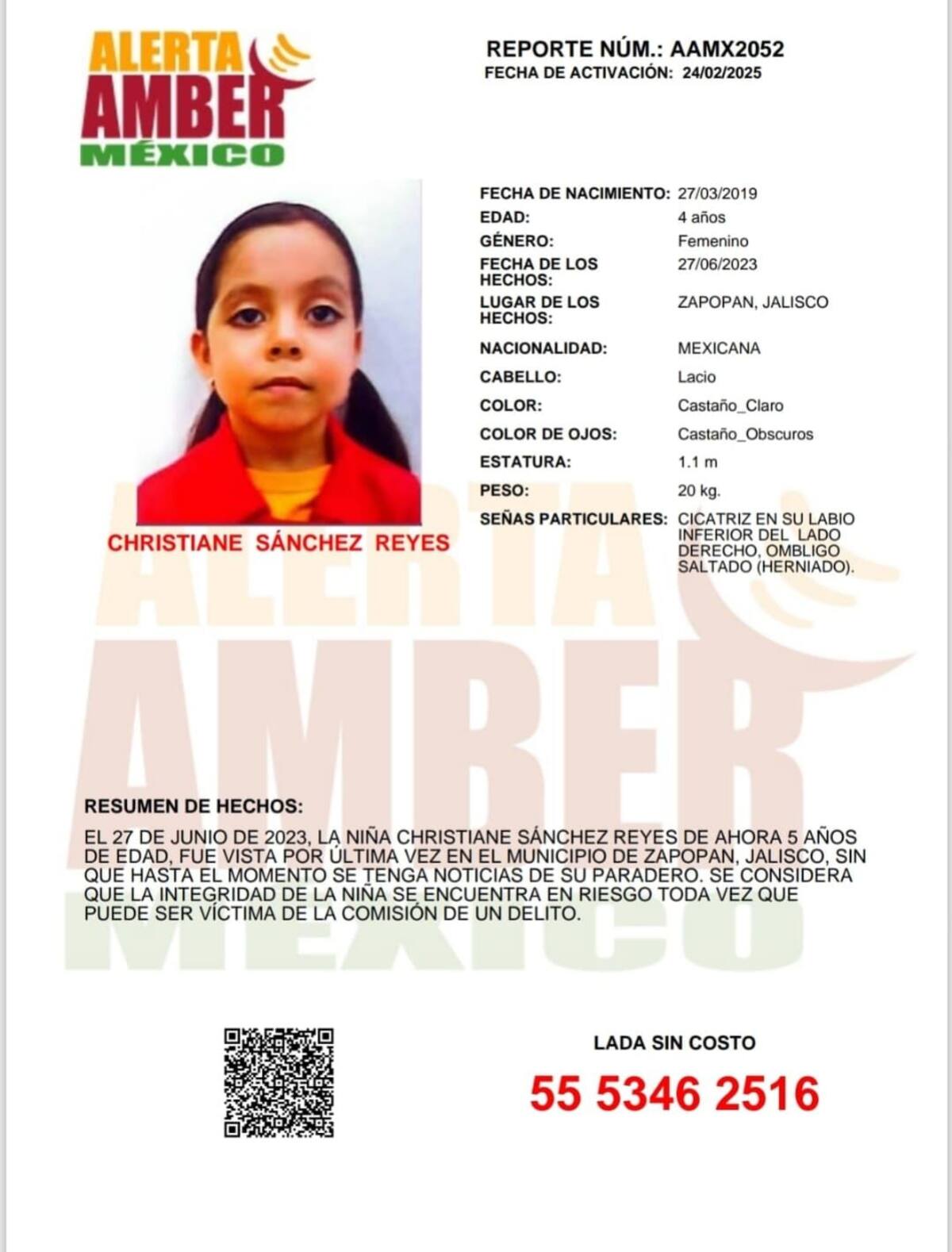 Christiane Sánchez Reyes fue vista por última vez el 27 de junio de 2023.