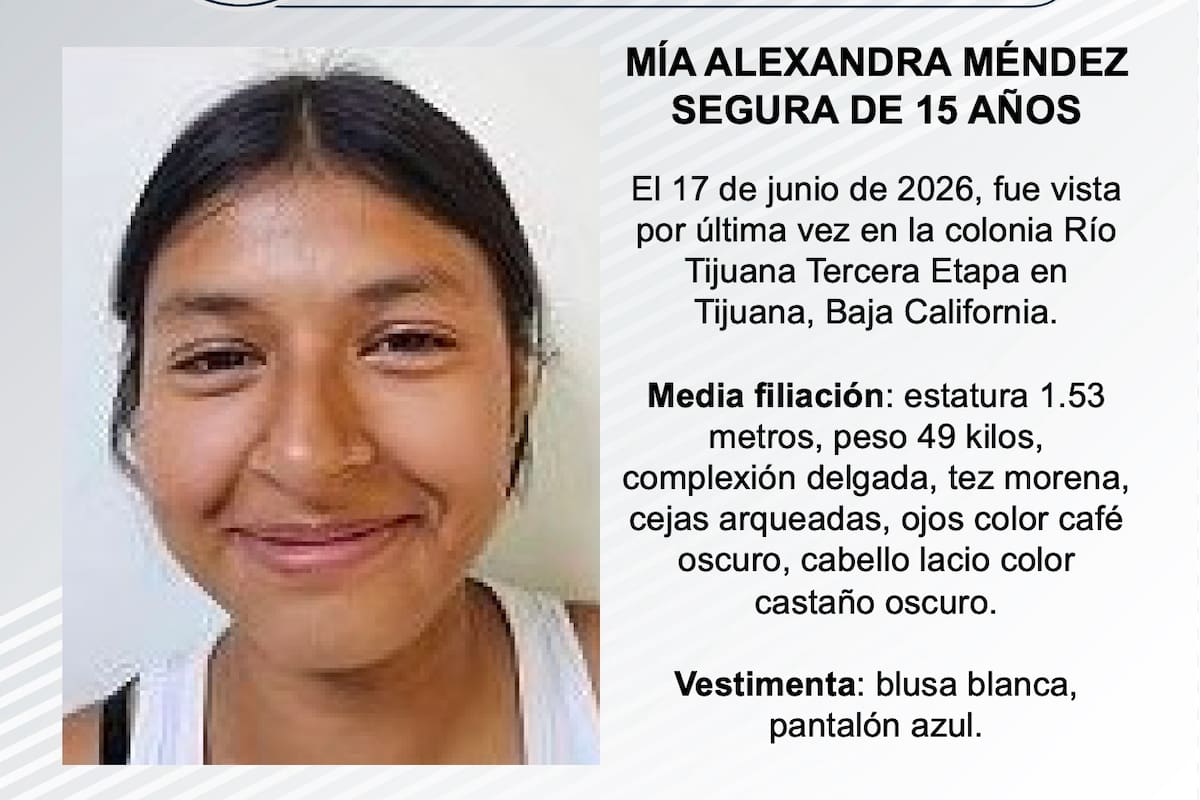 Se busca Mía Alexandra Méndez Segura de 15 años de edad
