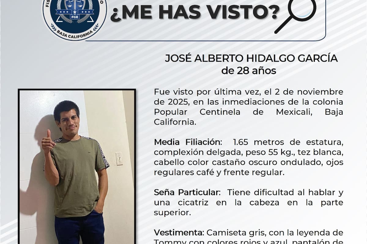 Buscan a José Alberto Hidalgo García
